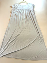 EILEEN WEST Jersey Knit POWDER BLUE NIGHTGOWN Large LACE Short Gown Romantic