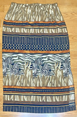 Vintage Intriguing Threads Zebra African Safari Pencil Body Con Midi Slit Skirt