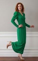 Carolina Herrera Green Silk Maxi Fits Size 6-8 Rare Vintage Formal