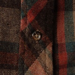 Vintage 70s H.I.S. Women’s Wool Flannel Button Shirt Loop Collar Size Medium USA