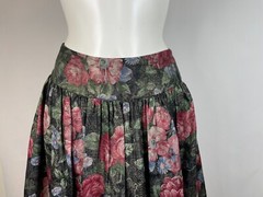 VTG 80s Scott McCLintock long pink and black floral maxi skirt 6