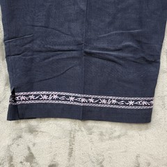 Vintage Dressbarn Pants Womens 22W Blue Silk Linen Blend Crop Capri Embroidered