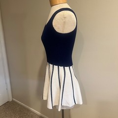 Vintage Hampton Court Tennis Pickleball Dress Mini Blue White Stripe fits XS S