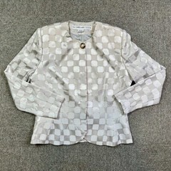 UMI Collections by Anne Crimmins Vintage 100% Silk Checkered Gold Spot Coat Sz 8