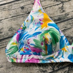 70s Vtg JC Penney Bikini Swim Top Size 14 (Fits XS/S) Hippie Boho Floral