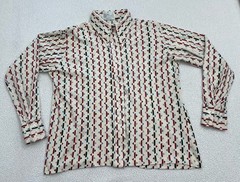 Vintage 70s Cape Cod Mate Blouse Women’s Large Polyester B55 USA