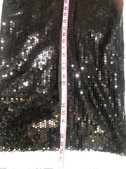 Vintage Alyce Designs Black Sequin Evening Gown w/ Puff Sleeves Size 8 USA