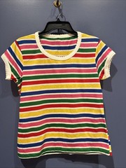 Large Knit Blouse Vintage Color Stripe, Vintage 1960’s Sears No Tags, Bright