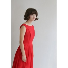 1950s Vintage Deadstock Ro-Nel Red Party Dress Women’s XXS to Extra Small 50s