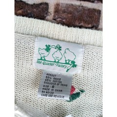 NWT Vintage 90s Garden Flower Sweater Ramie Cotton Cardigan Quaker Factory Small
