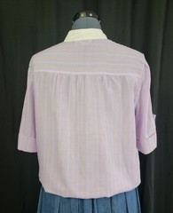 Vtg Miss Fashionality Purple/Orange/Green Striped Top w White Collar Size 17/18