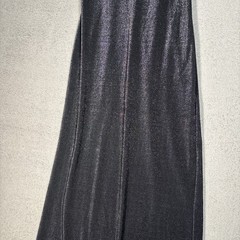 Byer Too California Vintage 90s Black Silver Metallic Shimmer Maxi Dress Fits S