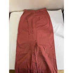 Touch of Blue Vintage Button Front Maxi Skirt Rust Cotton Made in USA Size 8