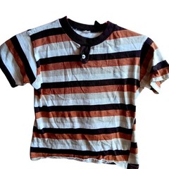 True Vintage XS T-shrt 1960’s Striped Crewneck Brown/White Single Stitch Mod