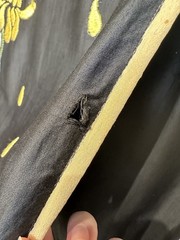 Vintage 1960’s Black Embroidered Silk Robe Housecoat Yellow Floral Vietnam