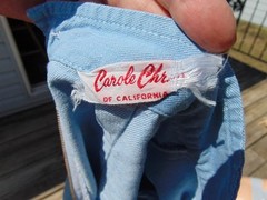 VTG 1940/50s Carole Chris of Calif Blue Denim High Waisted Shorts 24 W