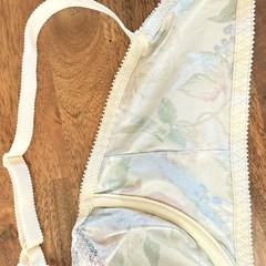 Vintage Maidenform Chantilly Bra 36D Lace Underwire Floral Silky Satin Unlined