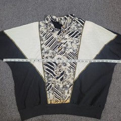 Silver Threads Ltd OS Vintage 80s Batwing Pullover Women Floral Striped Black