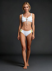 Vintage 60s Unworn Size S original swimsuit white two piece ‘Robby Len’ Mint