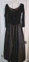 Vintage Jessica McClintock Brown/Copper Velvet/Taffeta Ballgown USA Made Size 10
