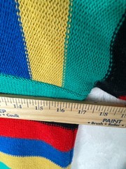 Vintage 70s Woolco Acrylic Sweater Hoodie Sz Med Multicolor Striped Hippie Boho
