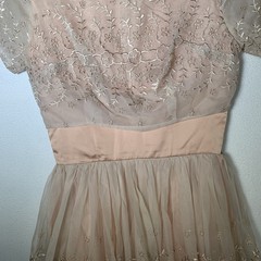 Vintage Union Made 1950’s /60’s Salmon Nylon Party Dress Styled By Joan Barrie
