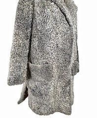 Vintage Pelzmoden Welschoff Astrakhan Karakul Curly Lamb Long Coat Gray
