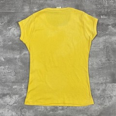 vintage 70s NEW YORK CITY BIG APPLE ringer baby doll t shirt yellow