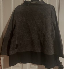 Vintage Cupcake International Art To Wear Gray Black Multi Fabric Top Medium M