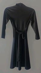 Vintage Y2K Bebe Dress Gothic Black with Tie Neck & Back. Size XS