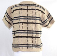 Vintage Liz Claiborne Short Sleeve Cable Knit Grandma Sweater Petite Medium