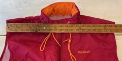 Vtg Reebok Sport Women/Men Medium Nylon Vest Windbreaker Hoodie Red Orange