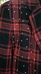 VTG Cedars Red/Black Rhinestone Plaid 80s Women’s Blazer Suit Jacket USA L