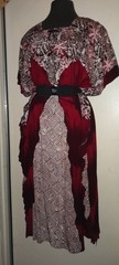 Vtg 60s 70s Ratu Nasya Indonesia Batik Block Pront Dye Ruffle Caftan Maxi Dress