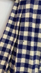 Vintage 1960s blue white check skirt vest set S sleeveless wool outfit navy top