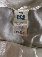 Vintage Nightgown Slip White Lace 14.5 (M) Nylon Made in USA Bridal TradWife