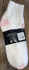 Vintage Cotton Casuals Sports Socks 2 Pair Crew Socks Pink Heel Toe NEW SZ 9-11