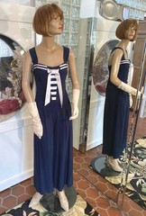 Vintage 40’s Patriotic Joseph Ribkoff Pin up Sailor Jumpsuit Romper Size 8