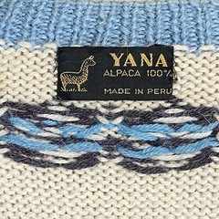 100% Alpaca Wool $250 Vintage Peruvian Cardigan Handmade by Yana, SZ L/XL, EUC