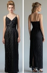 CLIMAX David Howard Vintage 90’s Black Lace Column Maxi Dress Long Gown XS/S