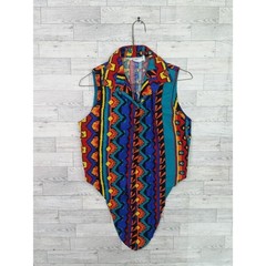 Vintage 80s 90s Miss Kitty Southwestern Aztec Print Tie-able Vest Top Western M