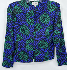 vintage 90s Y2K 2 piece skirt suit business 8 green purple office siren
