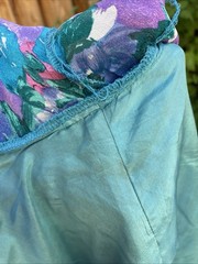VTG Diane Freis 100% Silk Set of 2 Top & Skirt Vibrant Multicolor Beads Sequins