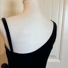 Vintage Y2K 90s Jessica McClintock Black Velvet Dress Gown Rhinestone 7/8 Small