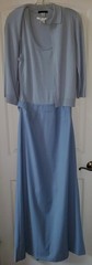 L@@K! Vintage SUSAN LAZAR Ice Blue Long tank Gown w/Matching Sweater 12 M EPOC!