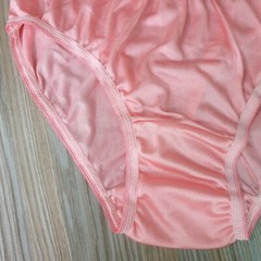 Vintage Slippery Nylon Panty Silky Peach Pink Sheer Brief Size 7-8 Hip 38-42″