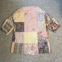 Ragman Womens Quilted Patchwork Kimono Sz 15.5 32/33 Lagenlook Art to Wear Pink