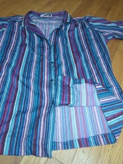 Teddi Of California Polyester 1970’s Striped Blouse Large