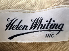 Vintage 1960’s Helen Whiting Inc Tan & Black Sheath Dress w/Scalloped Bodice