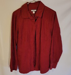 Vintage 90s Dress, Red Shirt Blouse, Croft&Barrow brand, Size S